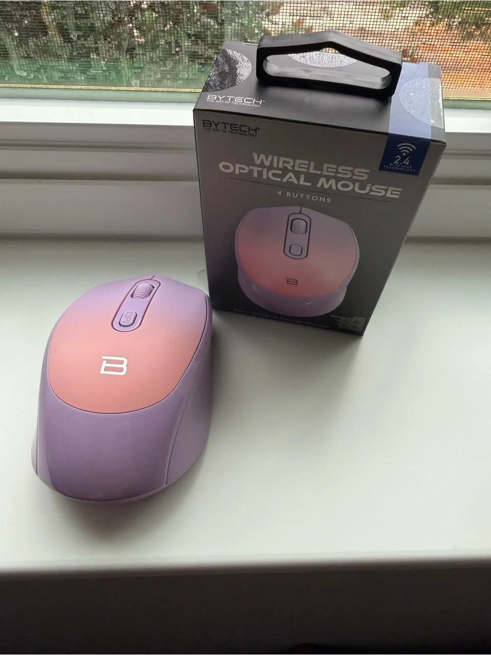 BYTECH Wireless Optical Mouse in Pink & Lavender
